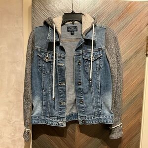 Lucky Brand Outfitters Blue Denim Jacket with Gray Sleeves